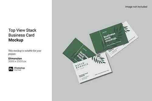Top View Stack Business Card Mockup