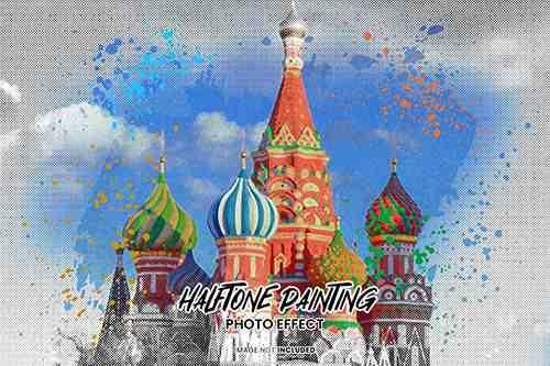 Painting halftone photo effect