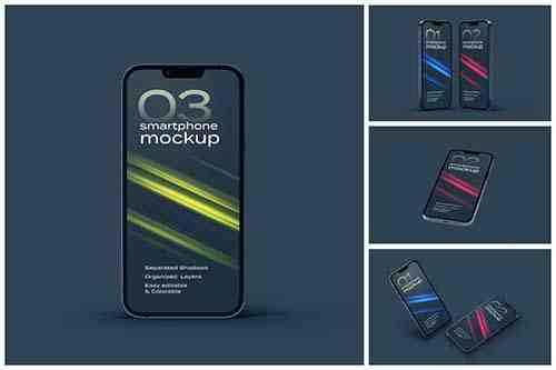 Dark iPhone 13 Pro Mockup Set