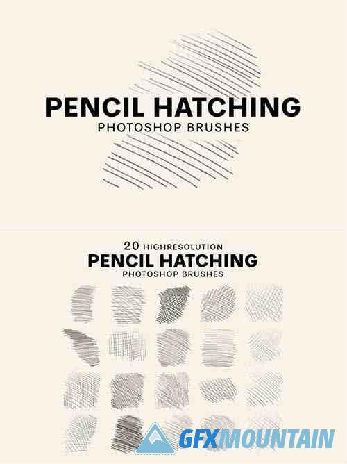 20 Pencil Hatching Photoshop Brushes V2