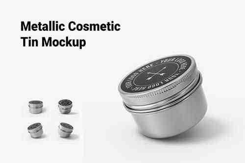 Metallic Cosmetic Tin Mockup