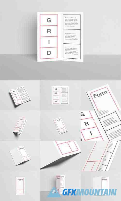 DL Bi-Fold / Half-Fold Brochure Mock-Up