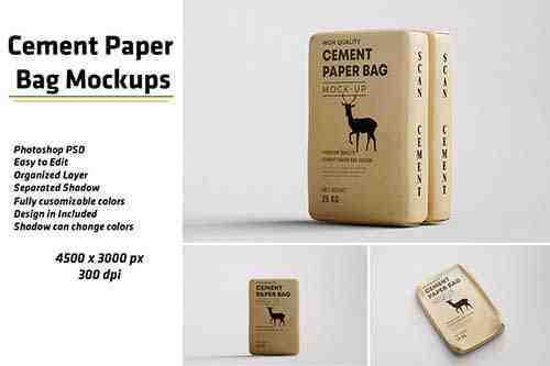 Cement Paper Bag Mockups