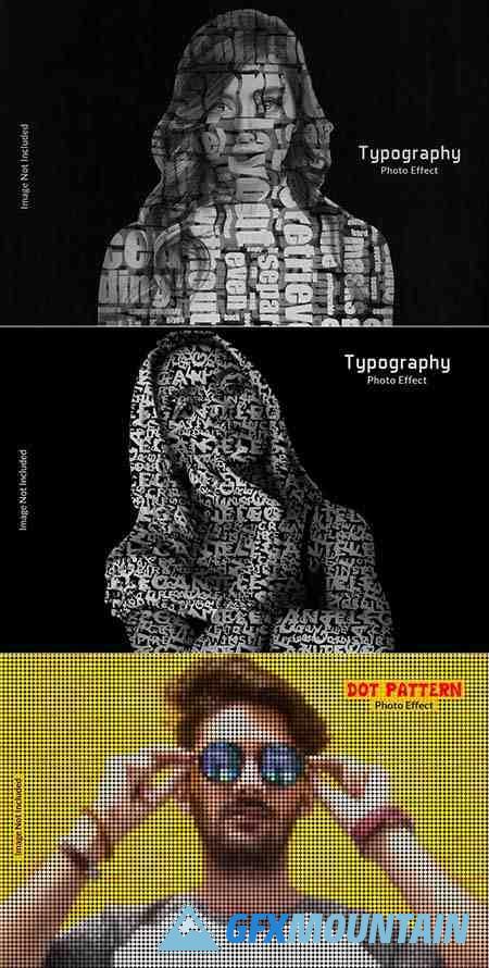 Typography Portrait Photo Effect Template