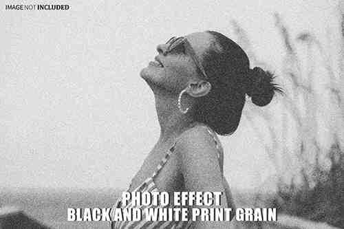 Black and White Print Grain Photo Effect