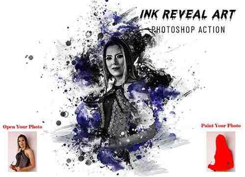 Ink Reveal Art Photoshop Action - 7095170