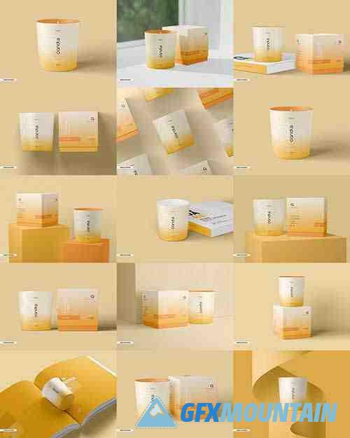 Candle cup packaging mockup