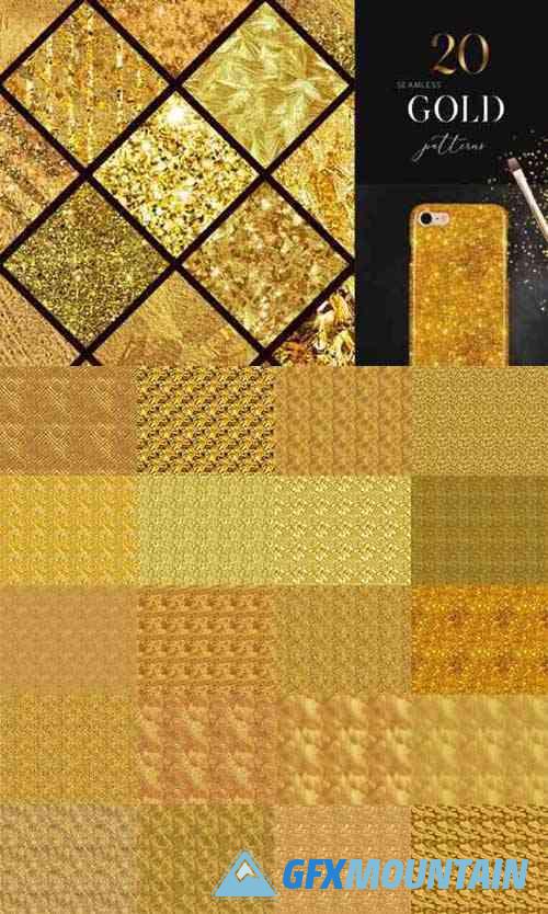 Seamless Gold Patterns, Metallic Pattern