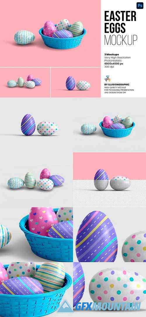 Easter Eggs Mockup - 3 Views - 7139615