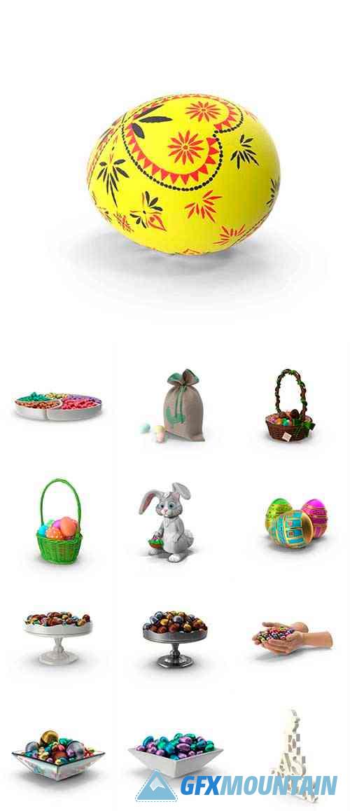 Easter 3d PNG Collection