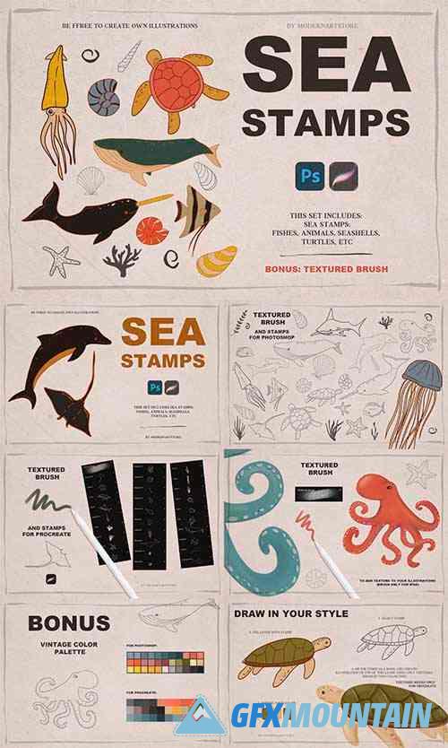 Sea Stamps for Procreate / Photoshop - 6220407