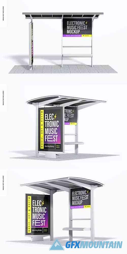 Bus station advertising mockup