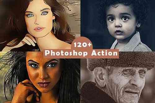 120+ Photoshop Actions - cartoon, dark, fashion and more...