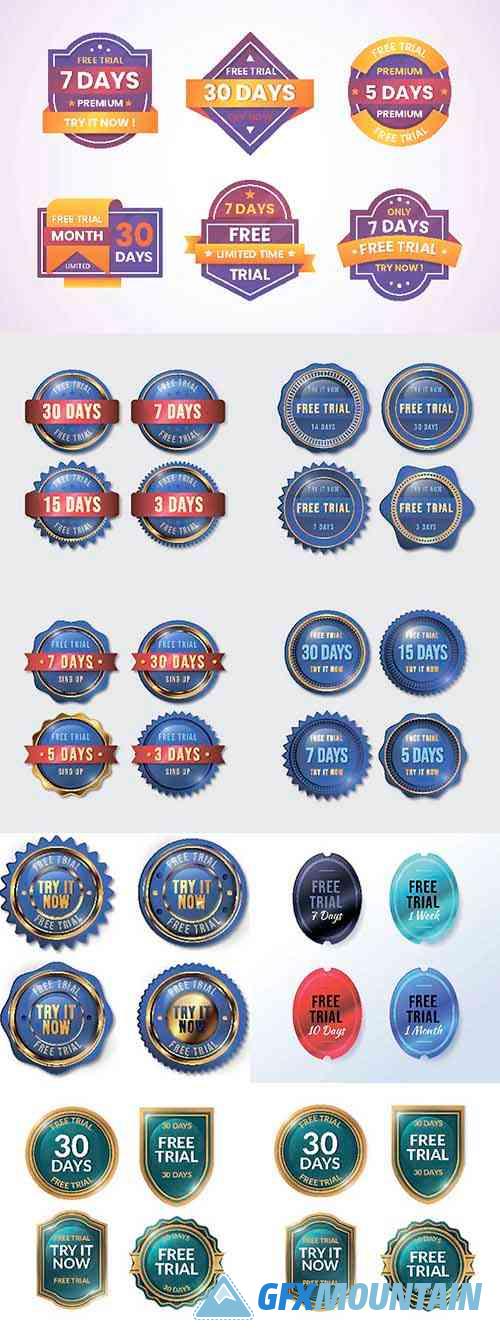 30+ Free Trial Labels Vector Templates Collection