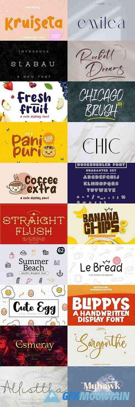 20 Super Creative Fresh Fonts in 1 Pack