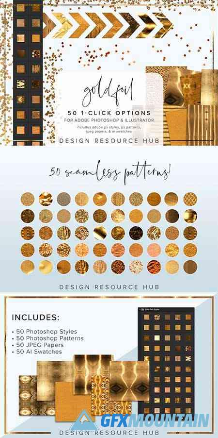 Gold Foil Photoshop Style Pack 6966029