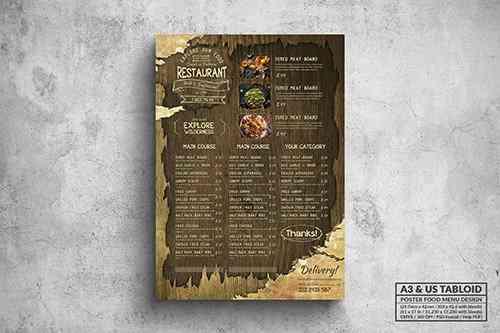 Disorted Grunge Poster Menu - A3 & US Tabloid