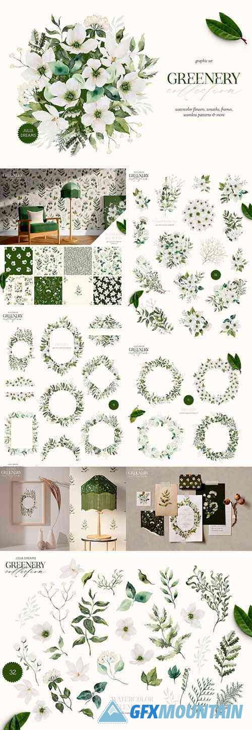 Greenery Watercolor Collection 7139406