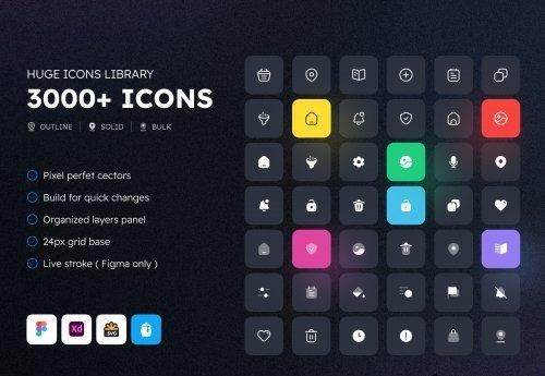 Huge Icons Pack | 3,000+ Icons