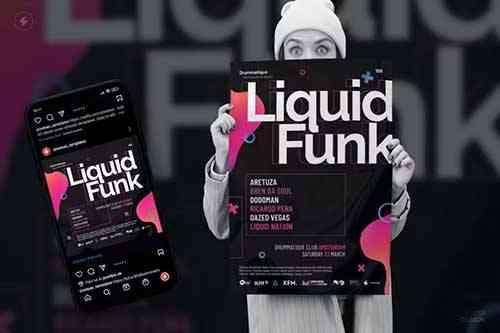Liquid Funk – Event Poster, Party Flyer Template 