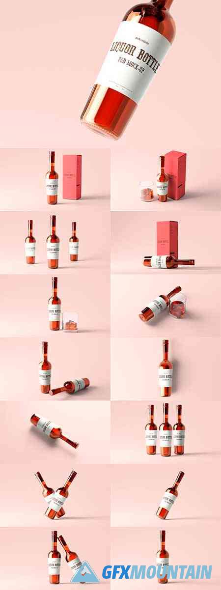 Square Liquor Bottle Mockup - 7227922