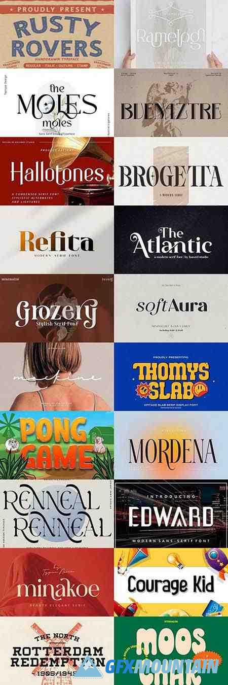 20 Super Creative Fresh Fonts in 1 Pack