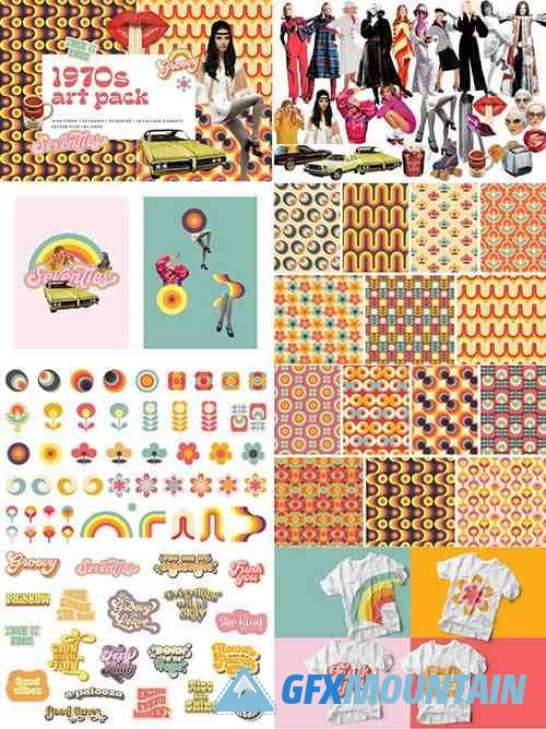 1970s Collage Art Pack