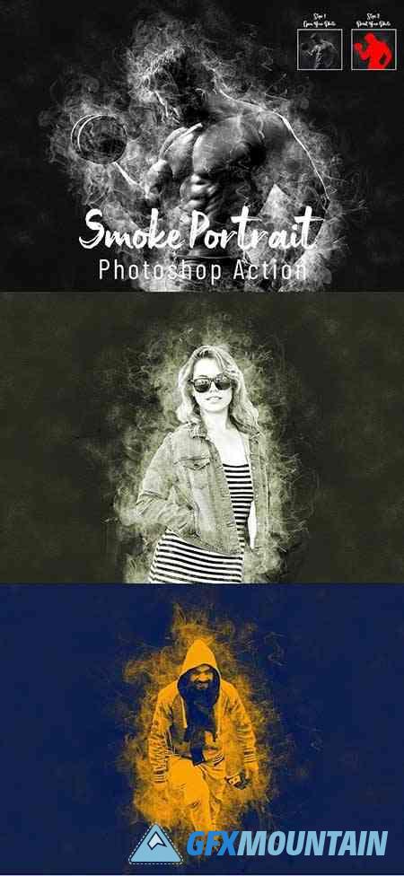 Smoke Portrait Photoshop Action 7301935