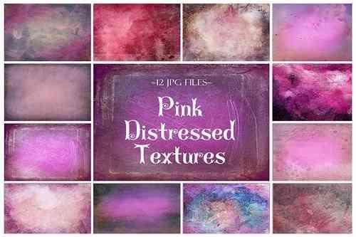 Pink Distressed Textures, Photoshop Textures, Distressed