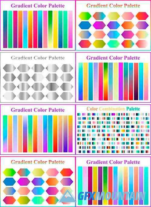 Gradient Color Palettes Vector Sets