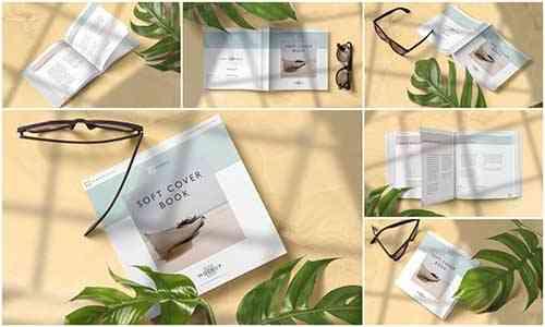 Square Shape Softcover Book Mockups