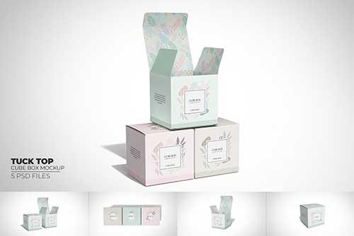 Tuck Top Cube Box Mockup - 7353967