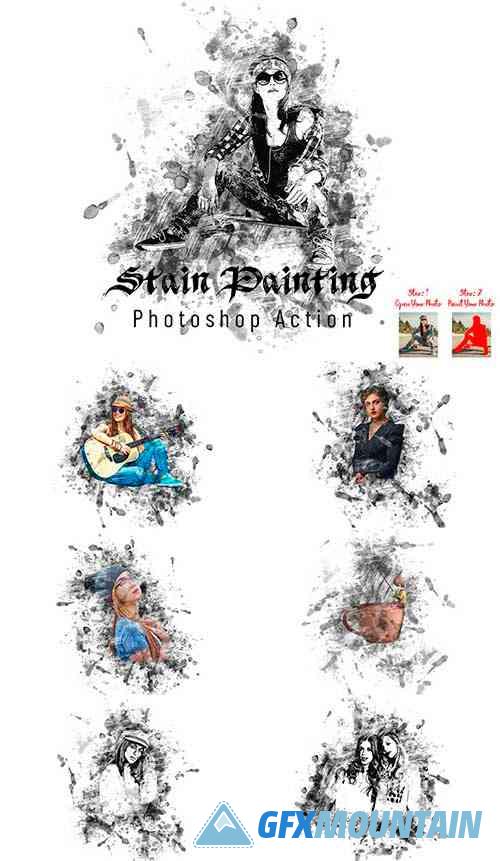 Stain Painting Photoshop Action - 7395530