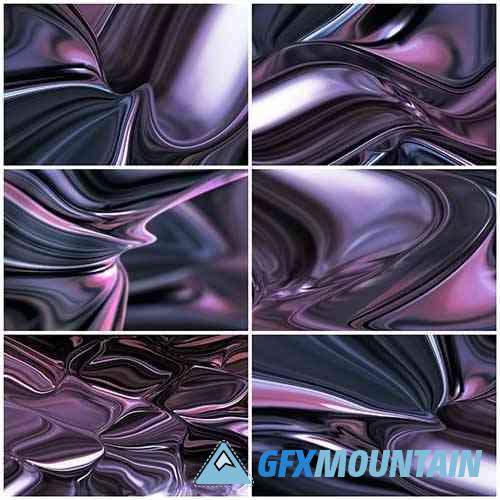 Abstract Liquid Violet Chrome Backgrounds