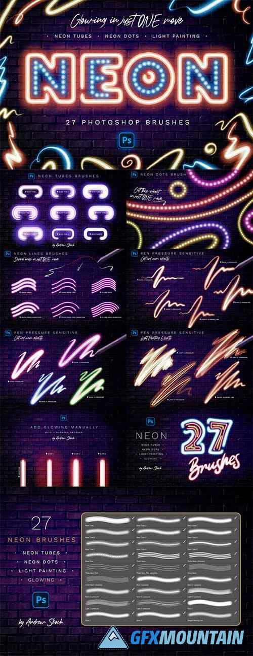 Glowing Neon Photoshop Brushes - 7412450