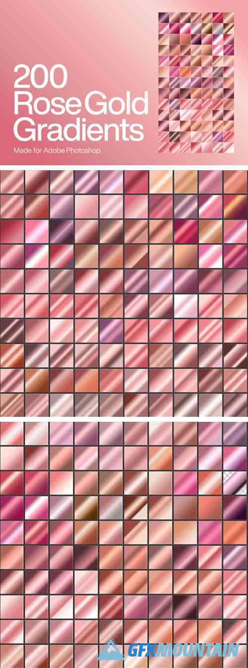 200 Rose Gold Gradients Made for Photoshop