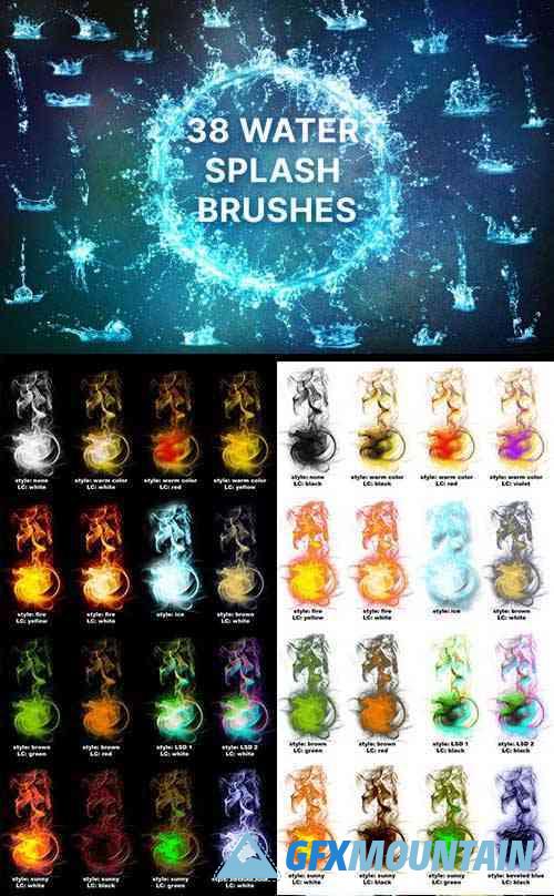 38 Water Splash Brushes & Styles for Photoshop
