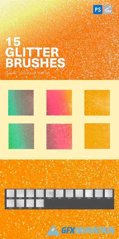 15 Glitter Paper Photoshop Stamp Brushes