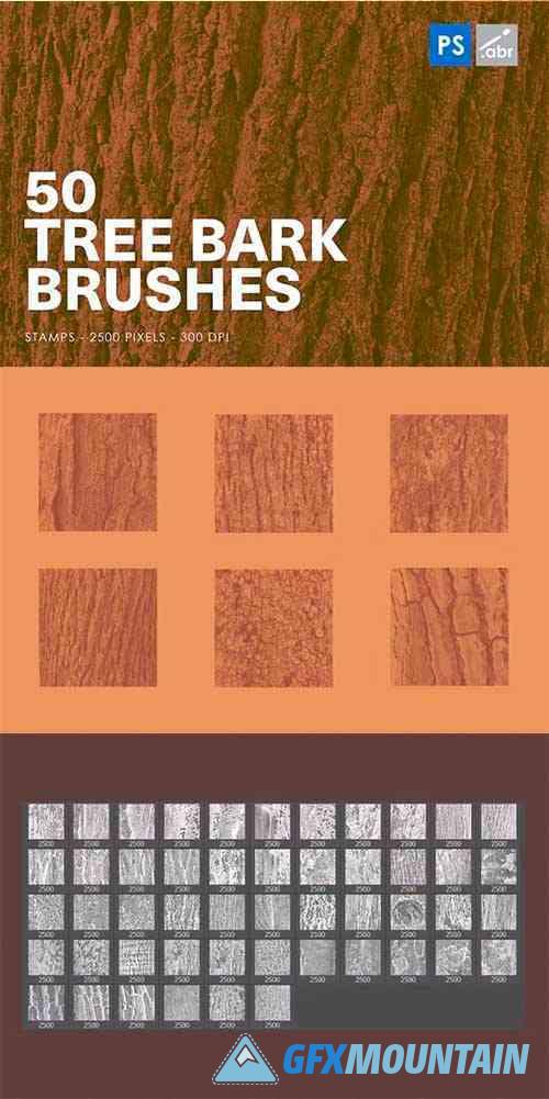 50 Tree Bark Photoshop Stamp Brushes