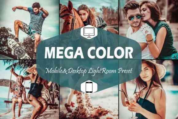 10 Mega Color Mobile & Desktop Lightroom Presets, Cinematic