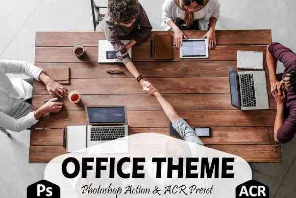 10 Office Theme Photoshop Actions And ACR Presets, Blogger