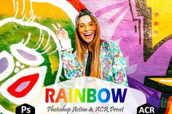 12 Rainbow Photoshop Actions And ACR Presets, Colorful