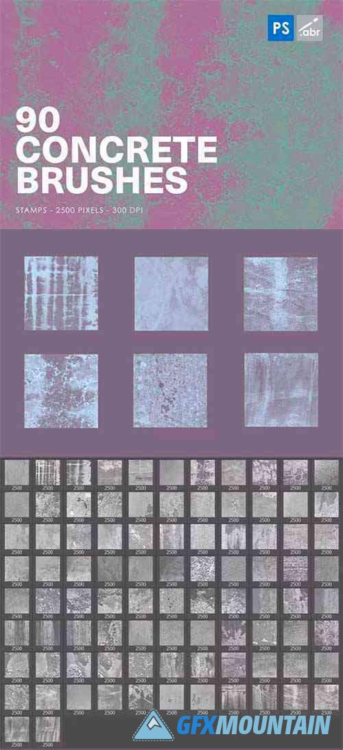 90 Concrete Texture Photoshop Stamp Brushes