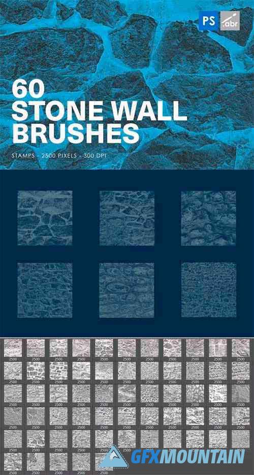 60 Stone Wall Photoshop Brushes