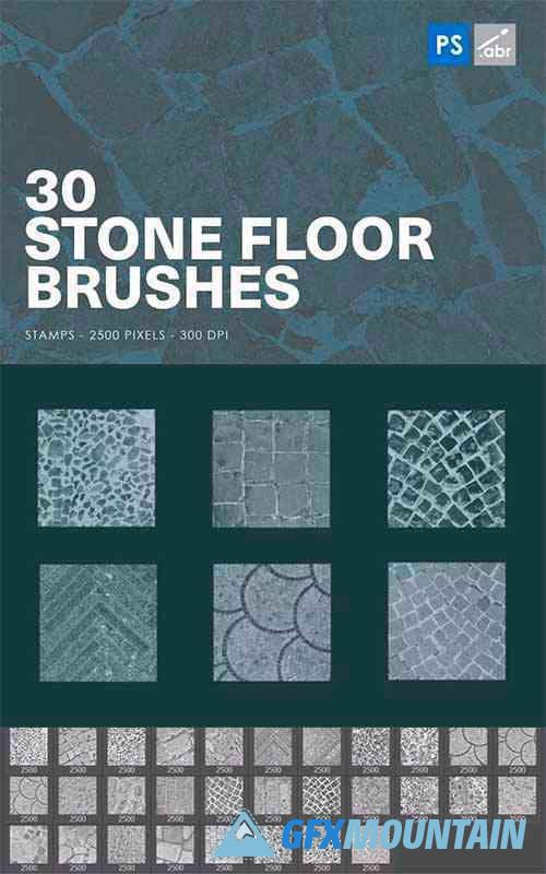 30 Stone Floor Photoshop Brushes