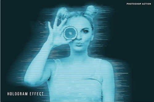 Hologram Effect Photoshop Action