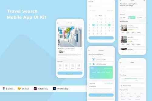Travel Search Mobile App UI Kit