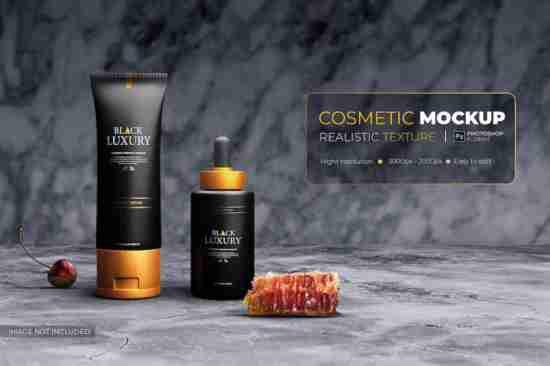 Cosmetic Mockup - Black Luxury Style