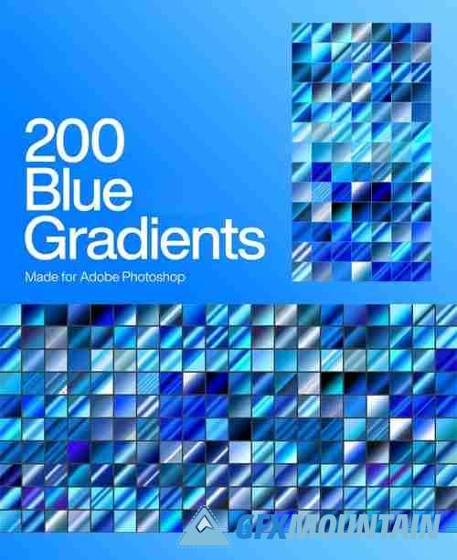 200 Blue Gradients - Made for Photoshop