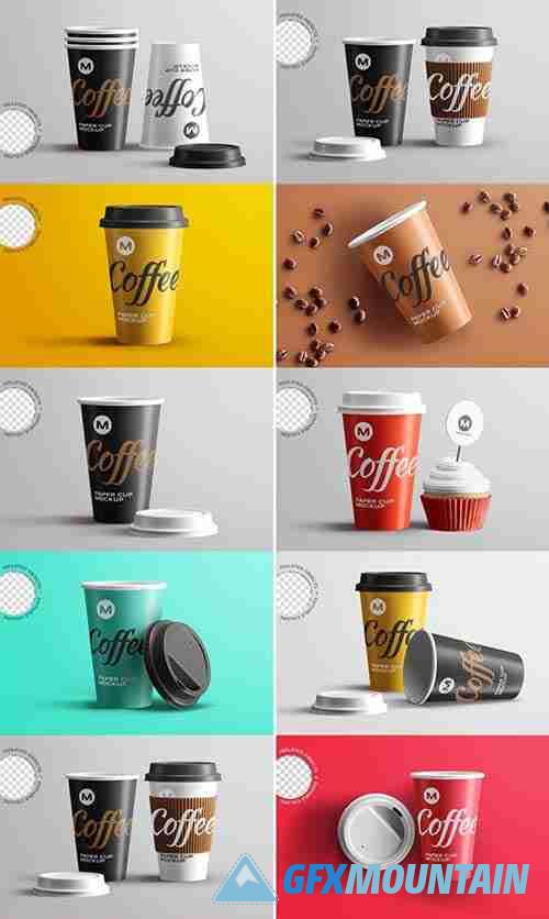 Take away paper coffee cup product mockup